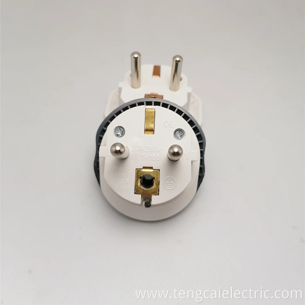 European Grounded Power Plug Adapter Converter 16A